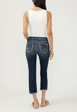 Silver Jeans Co.&reg; Suki Curvy Mid Rise Cuffed Hem Cropped Jean, C258, small