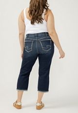 Plus Size Silver Jeans Co.&reg; Suki Curvy Mid Rise Cuffed Hem Cropped Jean, C258, small