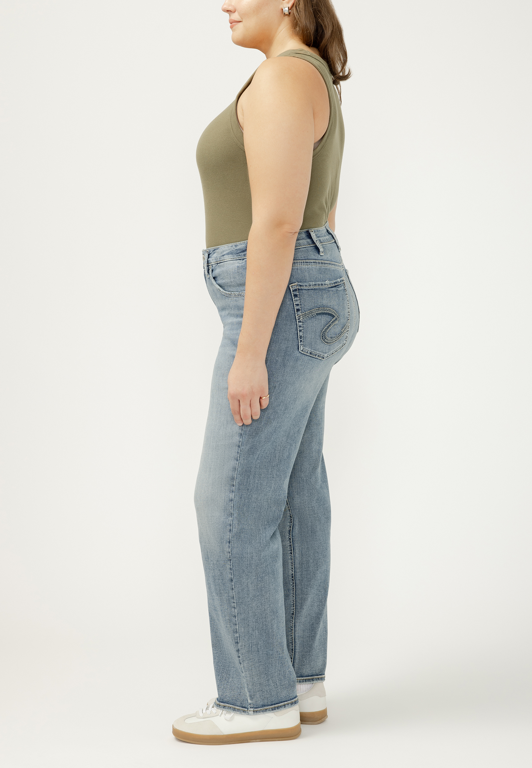 Plus Size Silver Jeans Co.&reg; Avery Curvy High Rise Luxe Stretch Relaxed Straight Jean, C2806, large