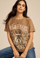 Wild Heart Glitter Classic Fit Graphic Tee, C605, small