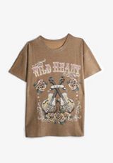 Wild Heart Glitter Classic Fit Graphic Tee, C605, small