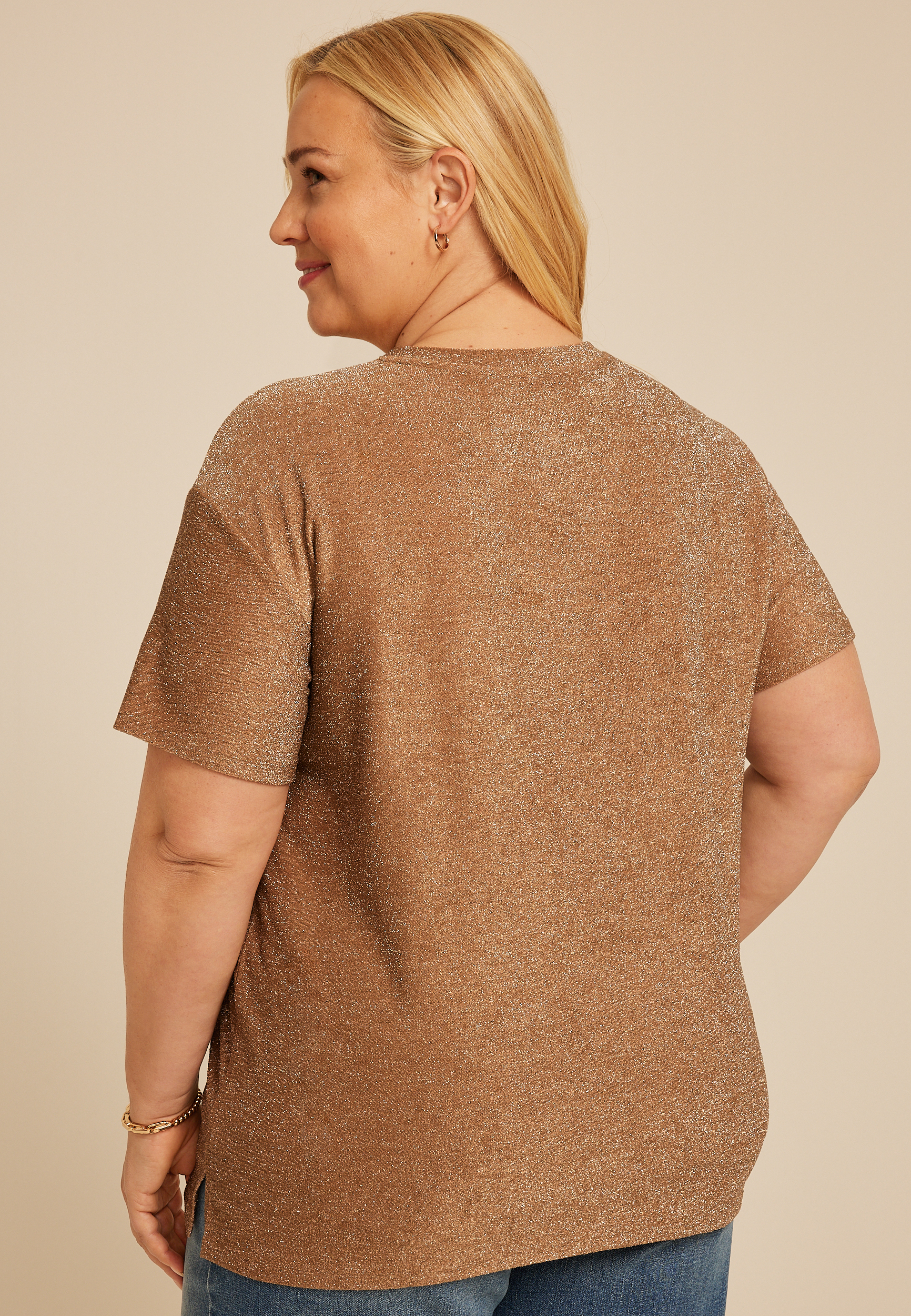 Plus Size Wild Heart Glitter Classic Fit Graphic Tee, C605, large
