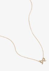 Dainty Bow Necklace Pendant Necklace, GOLD, small