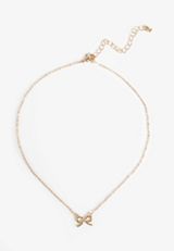Dainty Bow Necklace Pendant Necklace, GOLD, small