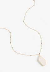 Genuine Crystal Quartz Pendant Necklace, GOLD, small