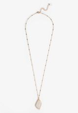 Genuine Crystal Quartz Pendant Necklace, GOLD, small
