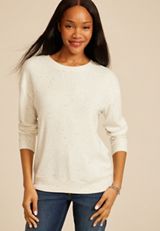 24/7 Hacci Speckled Long Sleeve Tee, C3986, small