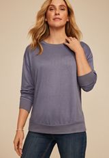 24/7 Hacci Ribbed Side Long Sleeve Tee, C3462, small