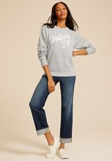 State Embroidered Crew Neck Sweatshirt, C4062, small