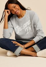 State Embroidered Crew Neck Sweatshirt, C4062, small