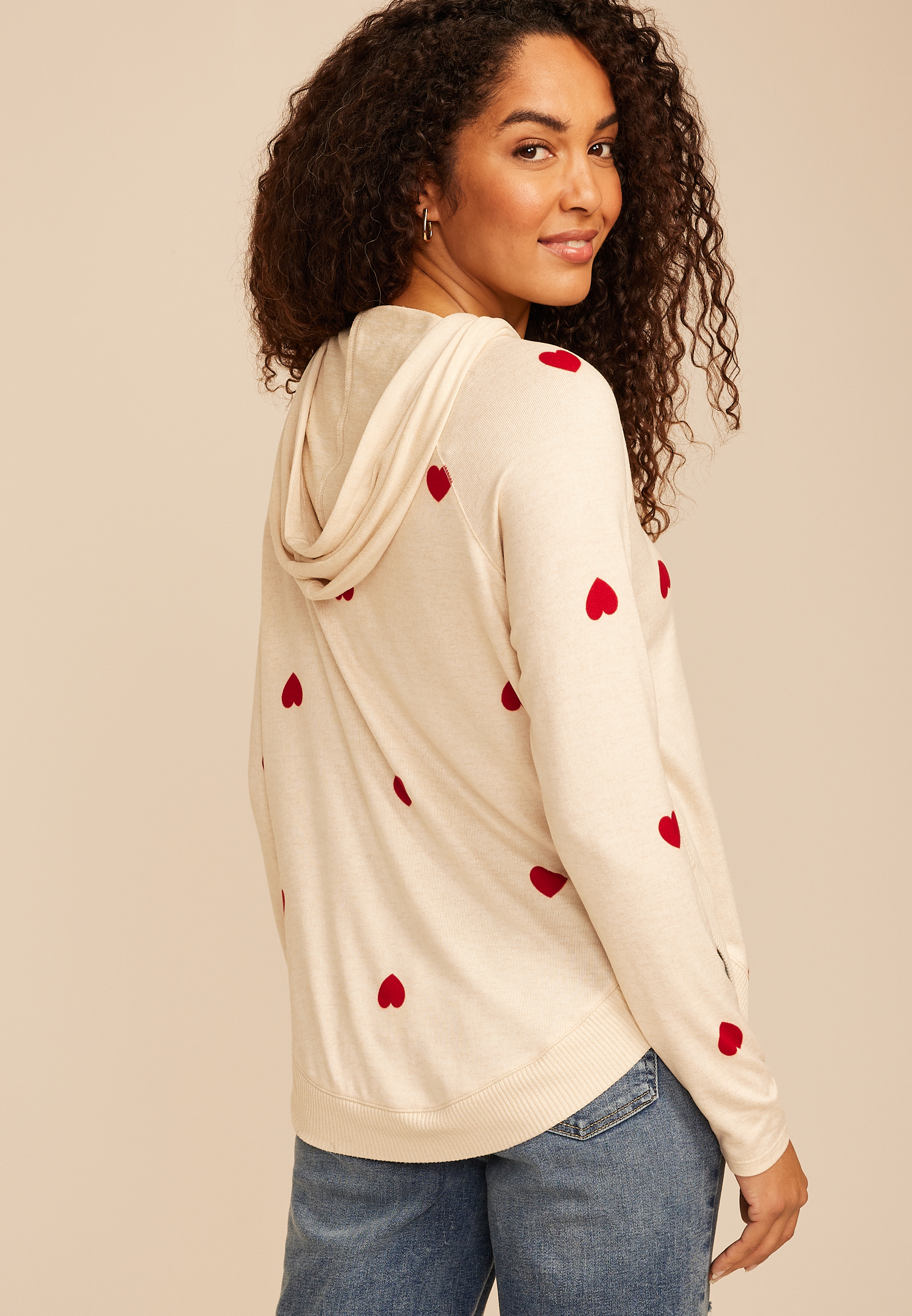 Haven Heart Print Hoodie, C5249, large