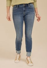 m jeans by maurices&trade; Cool Comfort Mid Rise Double Button Fray Cuff Ankle Jegging, MEDIUM SANDBLAST, small