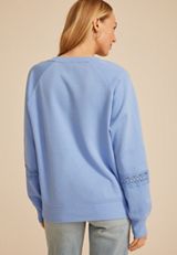 Crochet Mix Relaxed Fit Sweatshirt, C3967, small