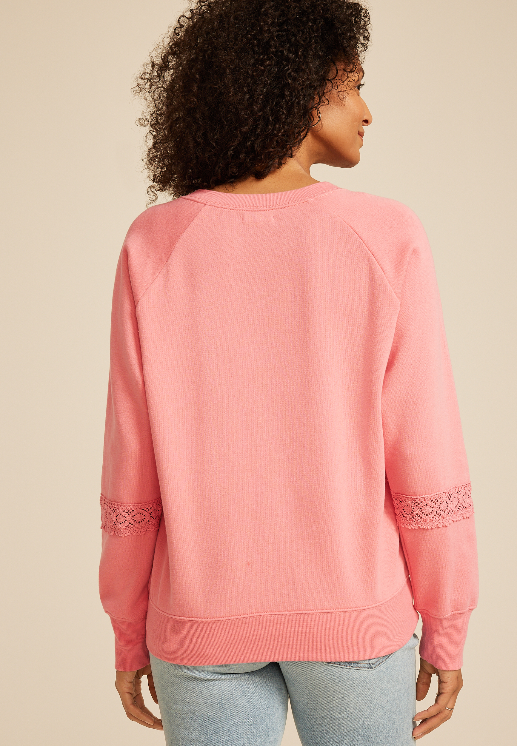 Crochet Mix Relaxed Fit Sweatshirt - thumbnail 5