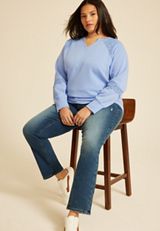 Plus Size Crochet Mix Relaxed Fit Sweatshirt, C3967, small