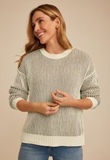 Striped Plaited Sweater, C3410, small