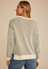 Striped Plaited Sweater, C3410, small
