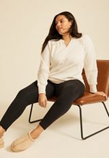 Plus Size Crochet Mix Relaxed Fit Sweatshirt, C2445, small
