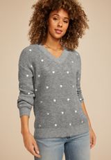 Heart Embroidered Sweater, C1942, small