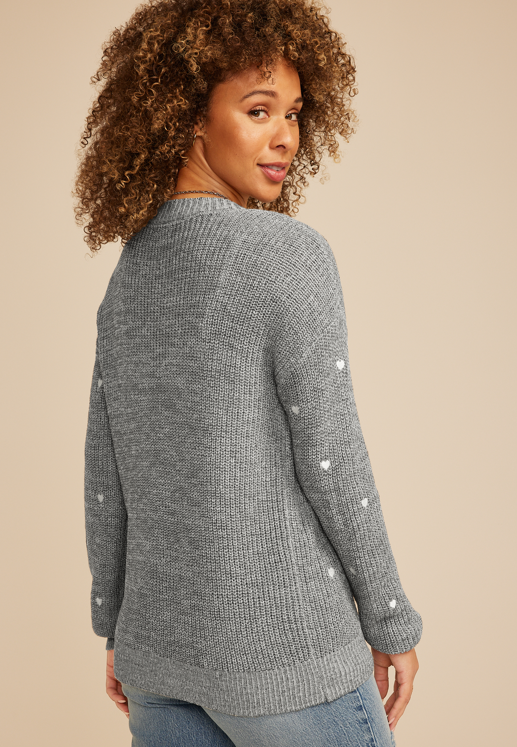 Heart Embroidered Sweater, C1942, large