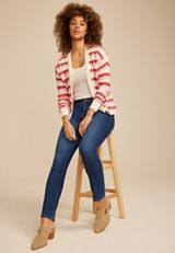 Striped Open Front Cardigan, C4769, small