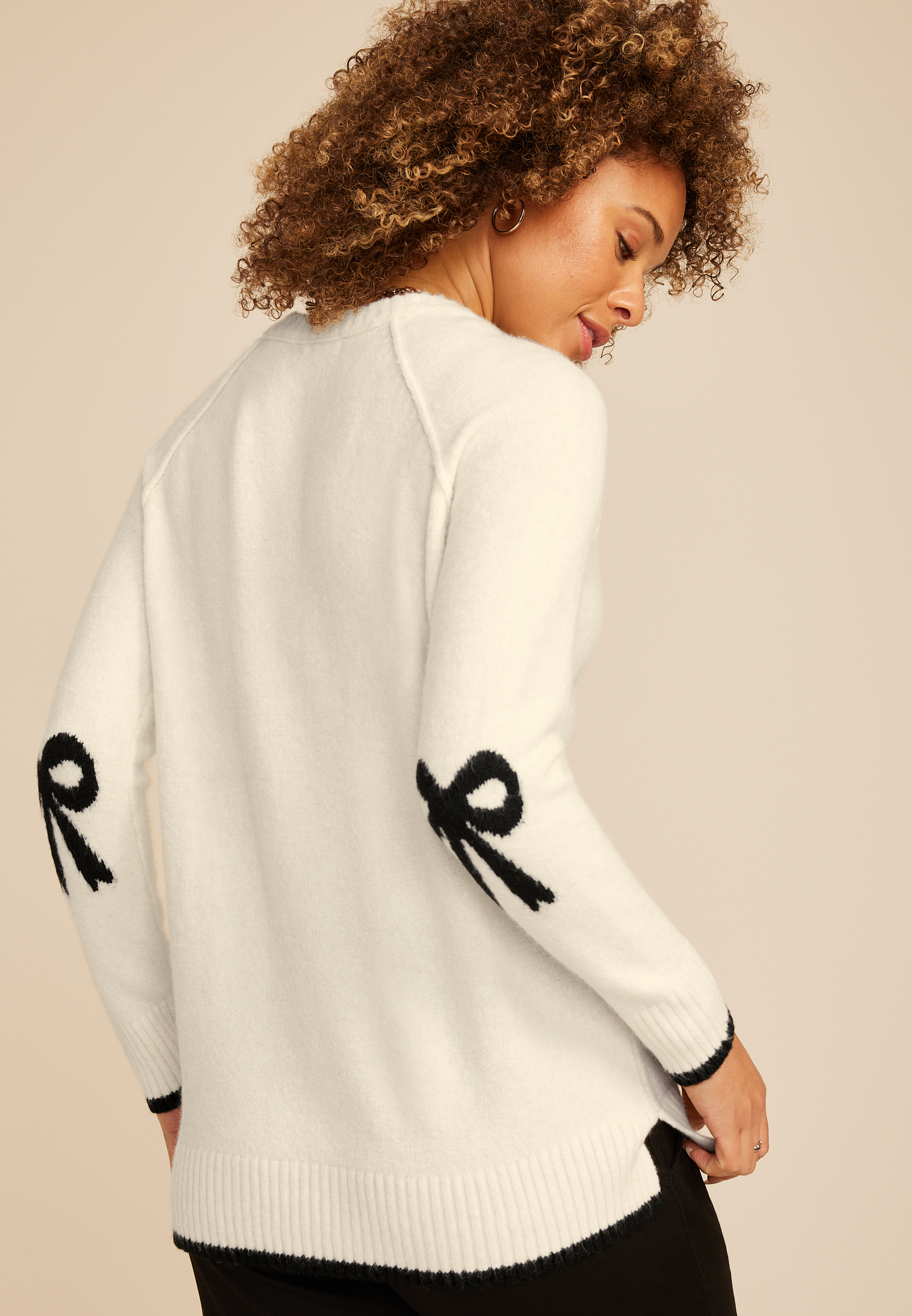 Bow Sleeve Sweater, C4673, large