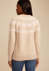 Heart Fair Isle Sweater, C6057, small