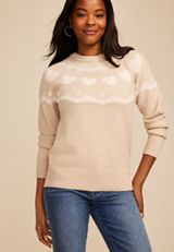 Heart Fair Isle Sweater, C6057, small