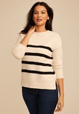 Textured Striped Sweater, C3986, small