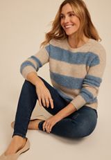 Blue Teddy Striped Sweater, C1008, small