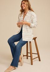 Spacedye Striped Open Front Cardigan, C3986, small