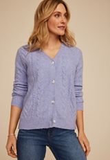Cable Button Front Cardigan, C1149, small