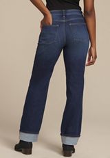 edgely&trade; High Rise Cuff Hem Relaxed Straight Leg Jean, C258, small