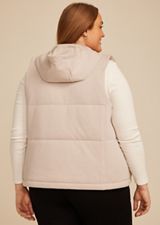 Plus Size Cloud Scuba Knit Hooded Vest, C496, small