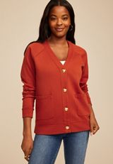 Heart Button Front Cardigan, C3518, small