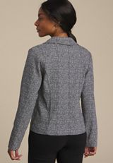 Faux Tweed Blazer, BLACK COMBO, small
