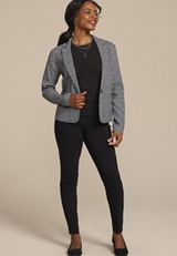 Faux Tweed Blazer, BLACK COMBO, small