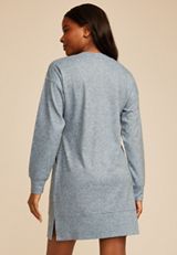 Heather Gray Crew Neck Sweatshirt Dress, C9675, small