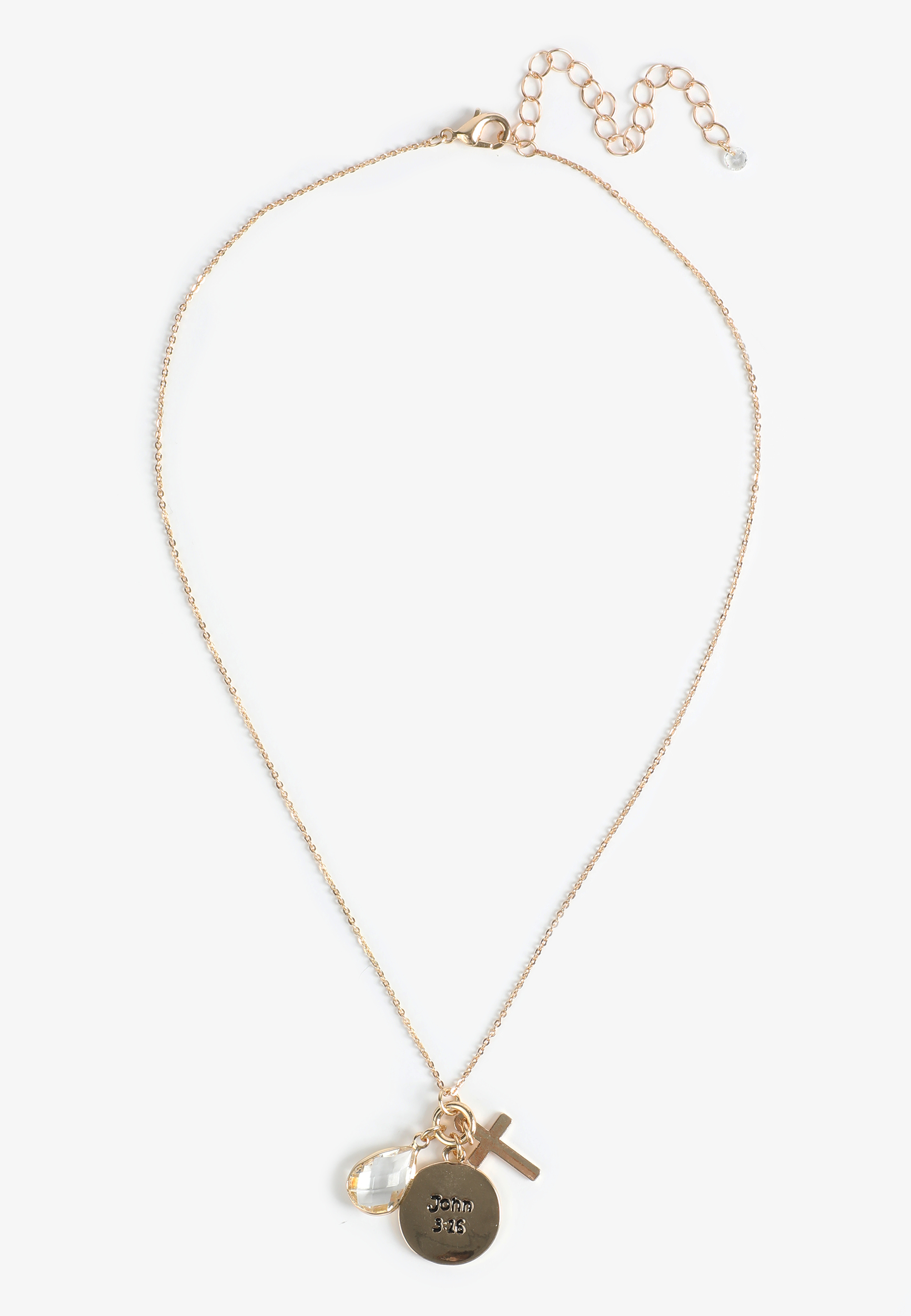 John 3 16 Charm Pendant Necklace, C605, large