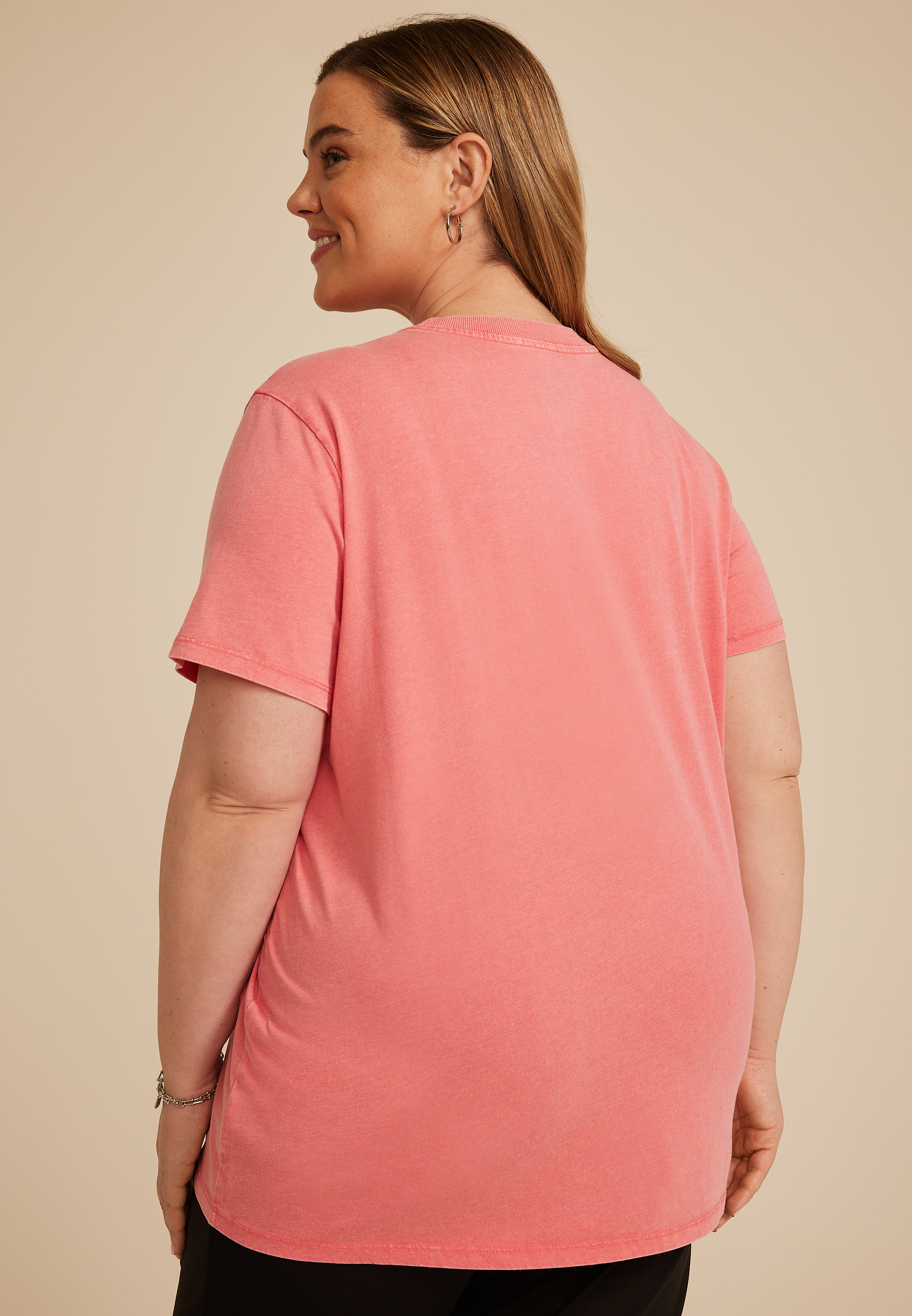 Plus Size Def Leppard Love Bites Oversized Fit Graphic Tee, CORAL, large