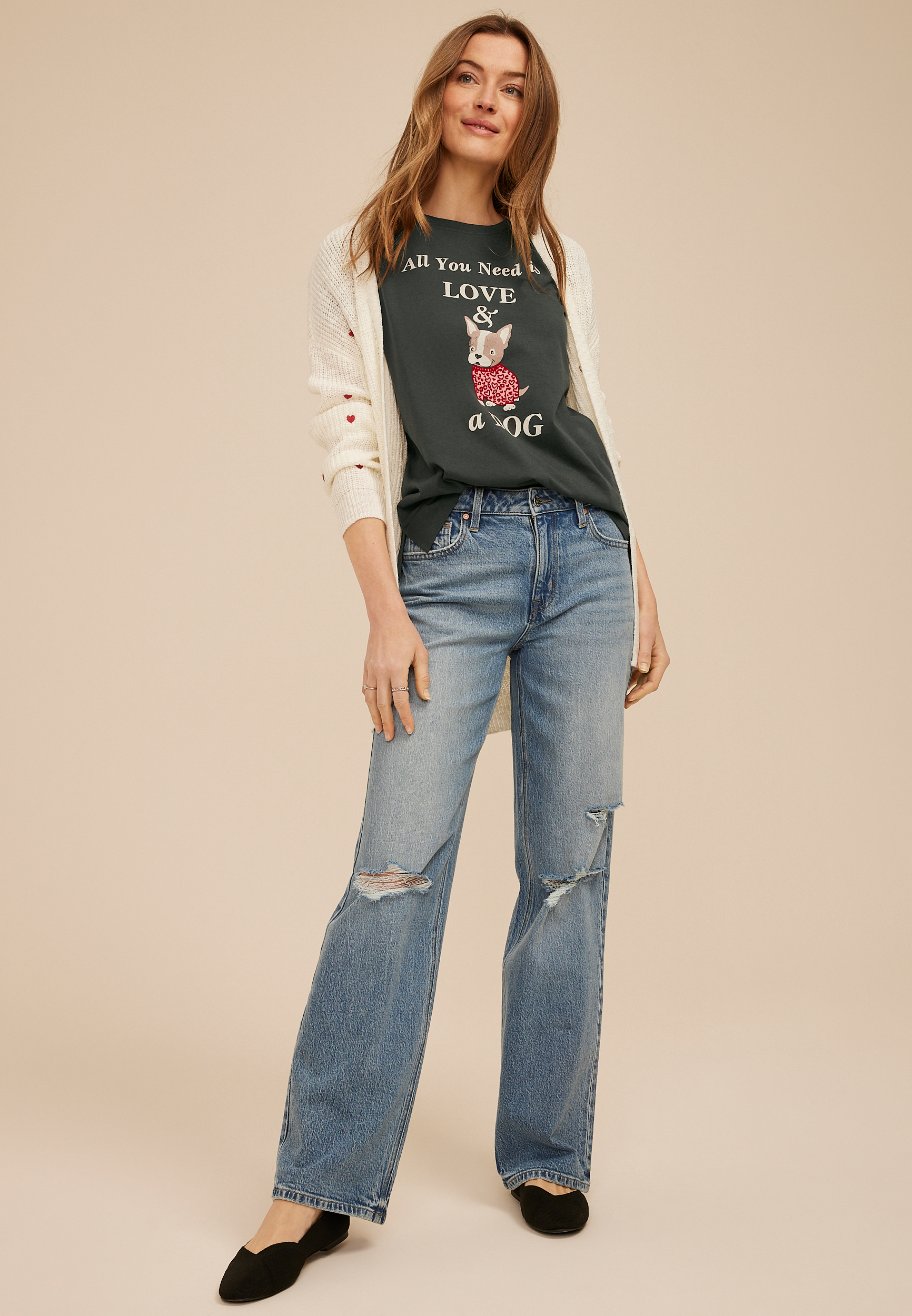 All You Need Is Love And A Dog Classic Fit Graphic Tee, C1876, large