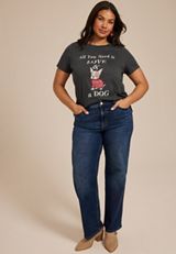 Plus Size All You Need Is Love And A Dog Classic Fit Graphic Tee, C1876, small