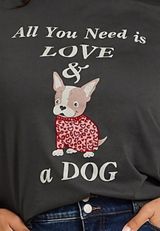 Plus Size All You Need Is Love And A Dog Classic Fit Graphic Tee, C1876, small