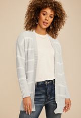 Chenille Stripe 90s Slouch Cardigan, C3497, small