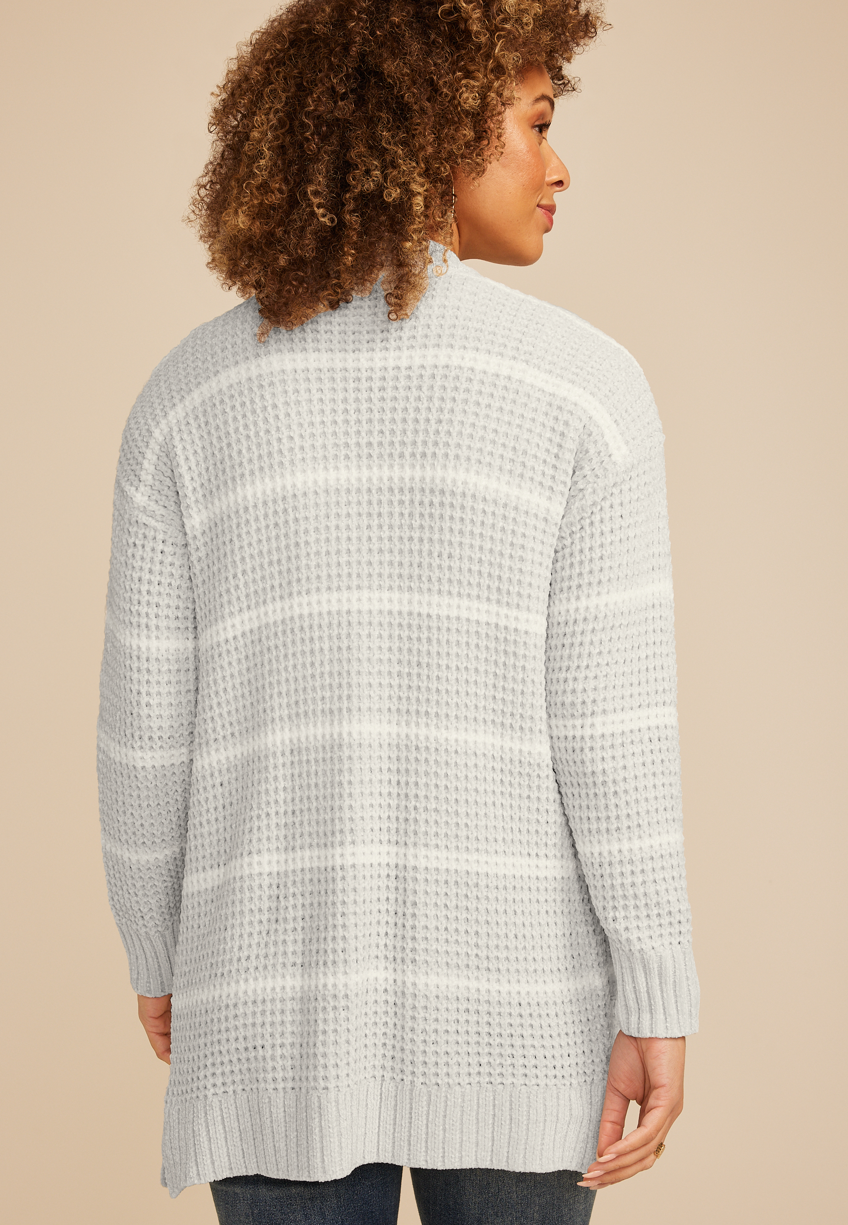 Chenille Stripe 90s Slouch Cardigan, C3497, large