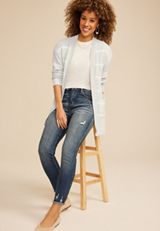 Chenille Stripe 90s Slouch Cardigan, C3497, small