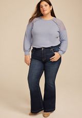 Plus Size KanCan&trade; High Rise Pocket Flap Trouser Flare, C258, small