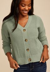 Mixed Stitch Button Front Cardigan, C7225, small