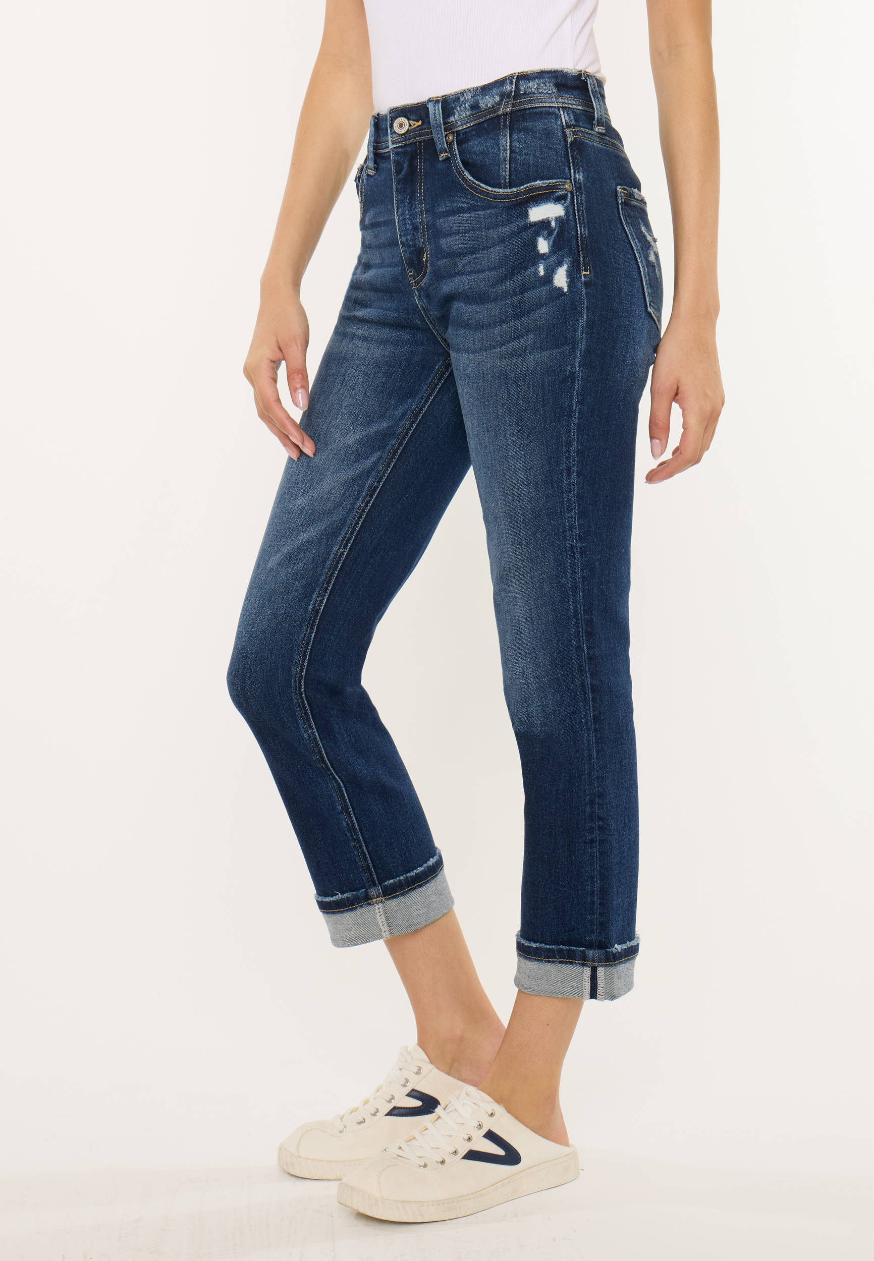 KanCan&trade; High Rise Cuff Hem Cropped Jean, C258, large