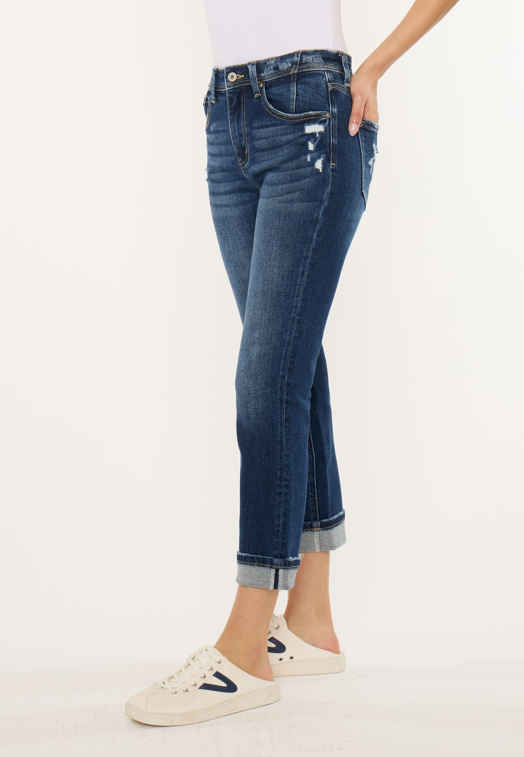 KanCan&trade; High Rise Cuff Hem Cropped Jean, C258, large
